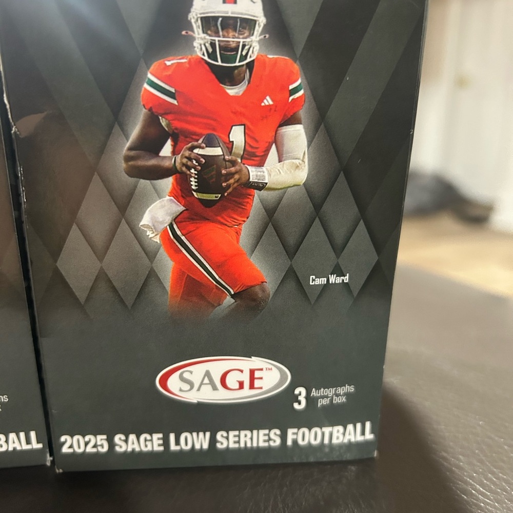 SAGE 2025 Series Football Cards - 3 autographed cards from star players